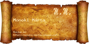 Monoki Márta névjegykártya